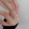 Yinruitai S925 Sterling Silver Textured Open Ring for Women - Vintage 2022 Design