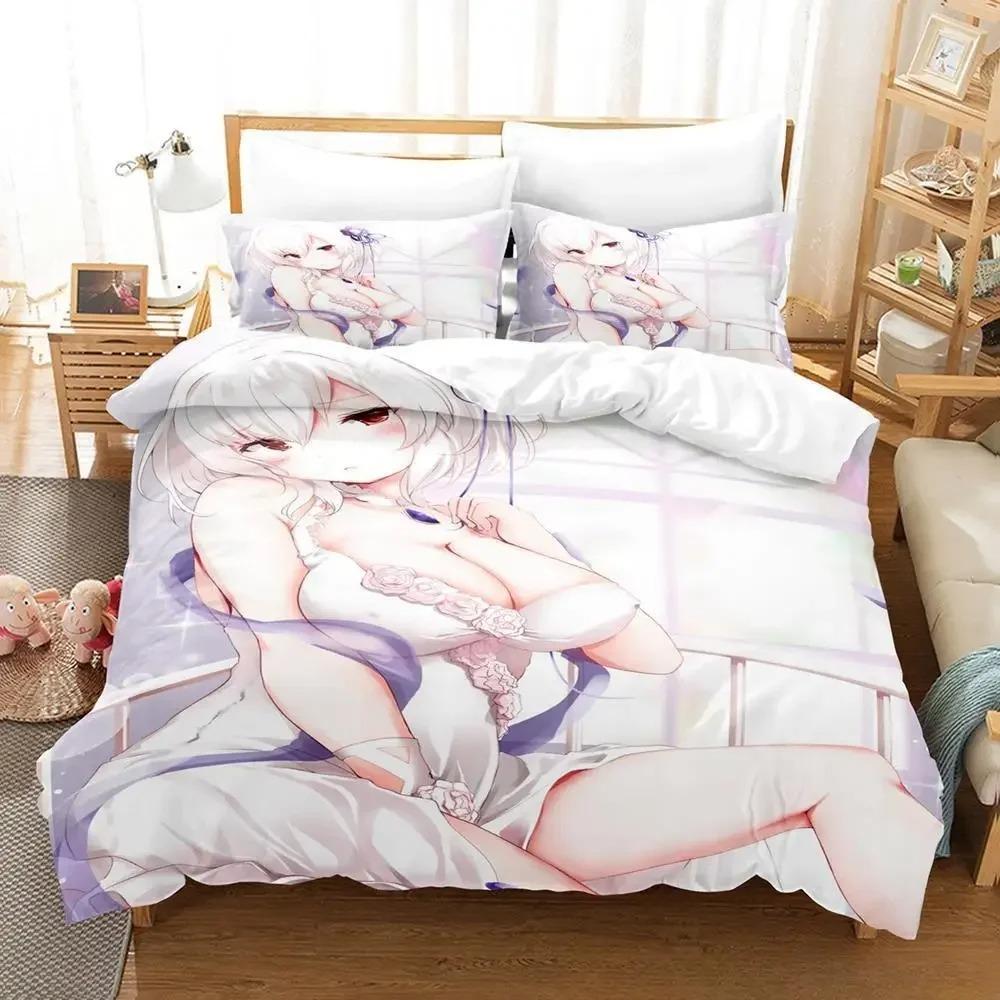 Sexy Azur Lane Sirius 3D Print Bedding Set Cartoon Anime Duvet Cover Adult Kid Bedroom Game Girl