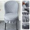 Polar Fleece Chair Cover Backrest Dining Chair Round Chair All Seasons Universal Stretch Chair Skirt Cover for Home Hotel Cafe