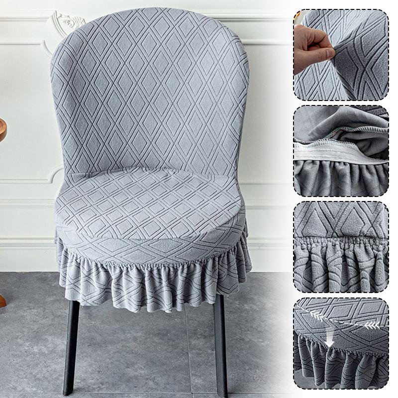 Polar Fleece Chair Cover Backrest Dining Chair Round Chair All Seasons Universal Stretch Chair Skirt Cover for Home Hotel Cafe
