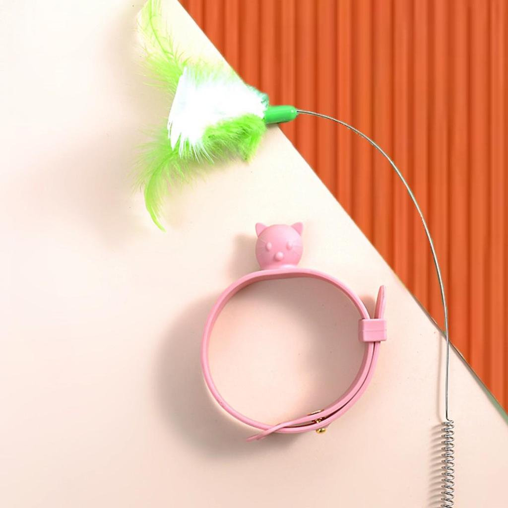 Long Rod Steel Wire Feather & Bell Cat Teaser - Durable Bite-Resistant Interactive Toy