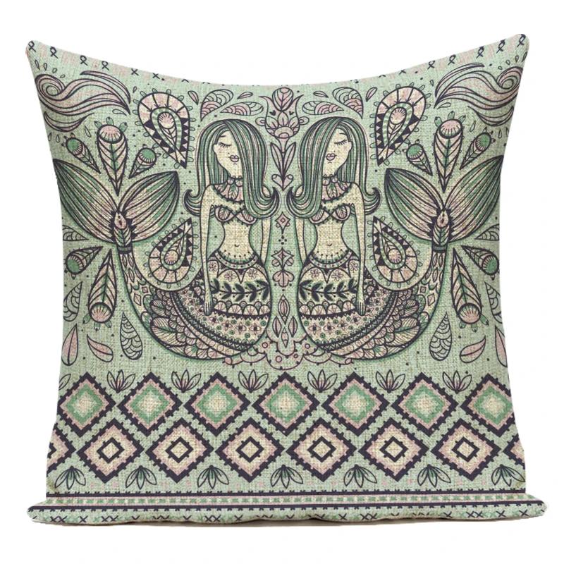 Polyester Decorative Pillows Geometric Mandala Boho Sofa Home Decor Pillow Cushion Cover For Living Room Capa De Almofadas
