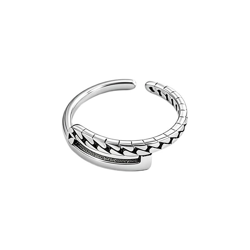 Minimalist Thai Silver S925 Unisex Adjustable Open Ring