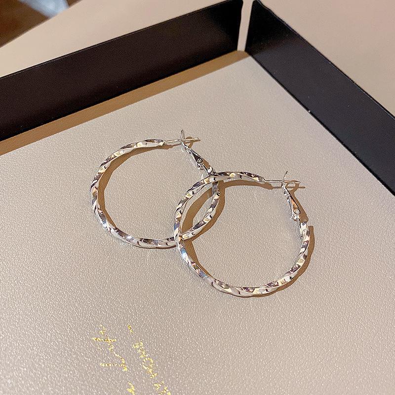 S925 Silver Needle Oversized Circle Earrings for Women - Simple, Versatile, and Elegant, As Seen On Internet Celebrities
