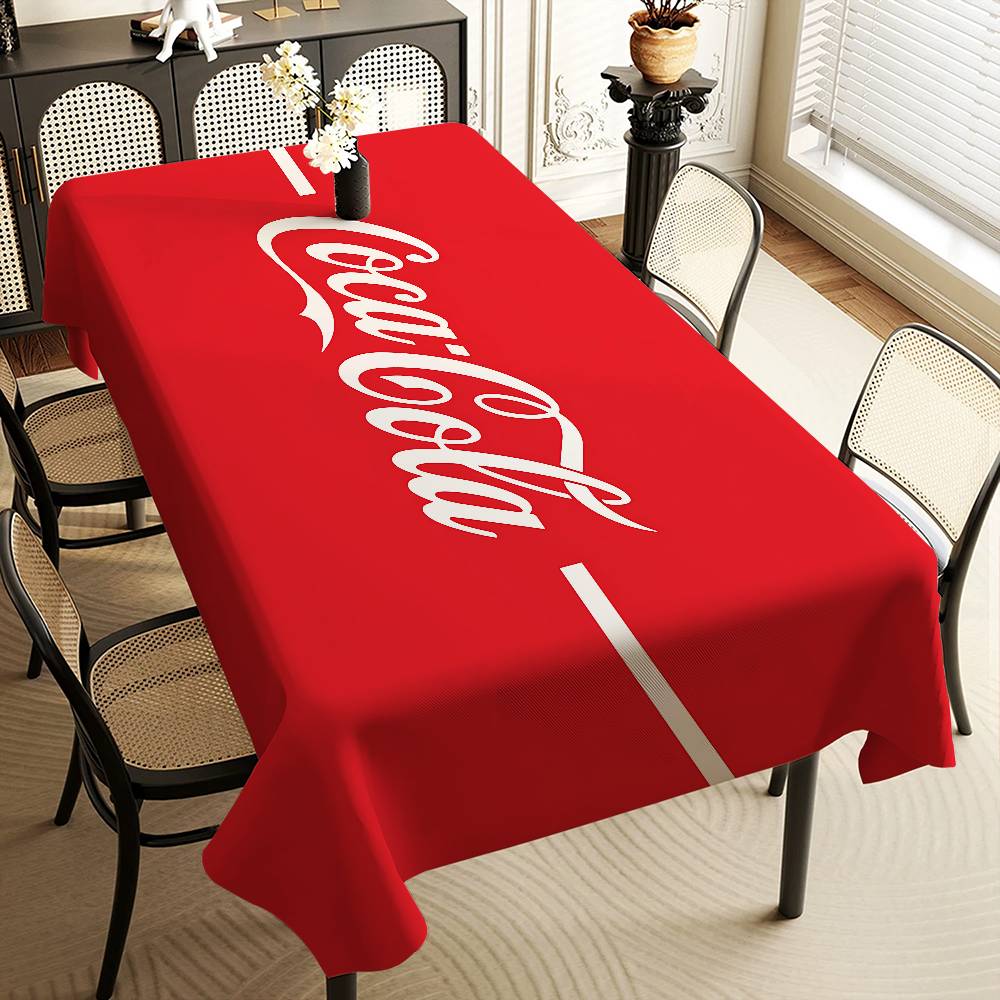 C-COCA-COLAS Rechthoekig Tafelkleed Tafeldecoratie Herbruikbaar Waterdicht Keuken Eettafelkleed Feestdecoratie 90x140cm