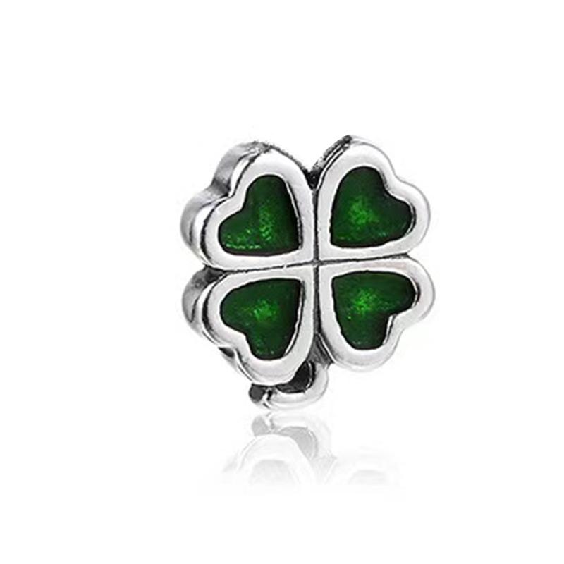 Diy Women Jewelry Gifts Lucky Four-Leaf Clover Heart Charm Beads Fit Original European Bracelets Necklace Accessories