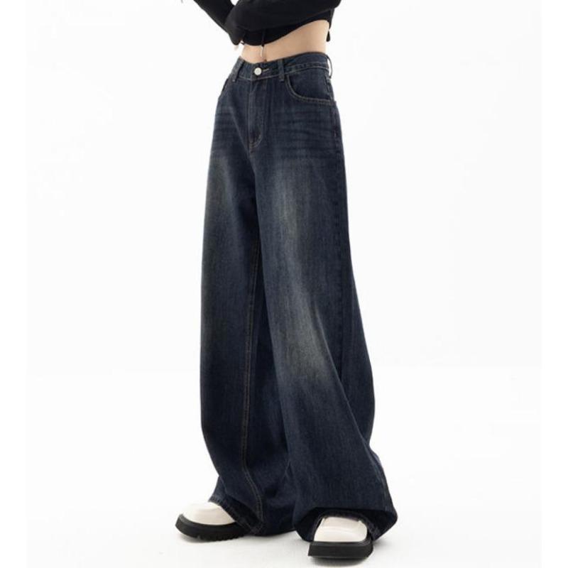 Vintage Women Wide Leg Jeans Harajuku Baggy Denim Trousers Oversized Grunge Streetwear Autumn Pants