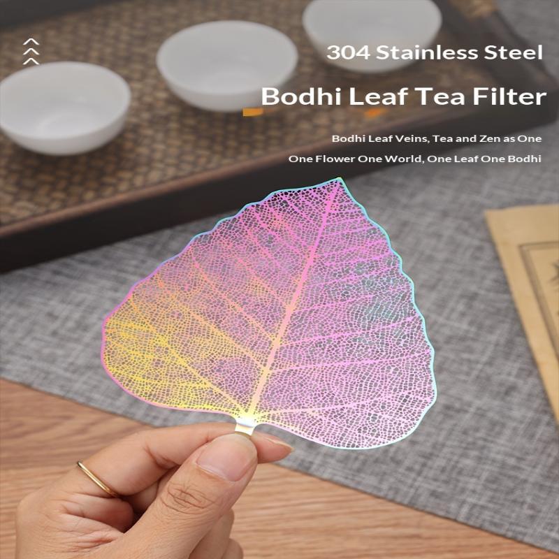 1Pcs Stainless Steel Bodhi Leaf Shape Tea Infuser Hollow Out Kung Fu Tea Strainer Drinkware