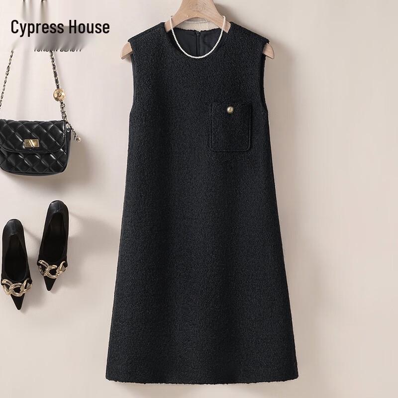 

Si Baishe 2025 Autumn Round-Neck Sleeveless Wool Blend Dress S