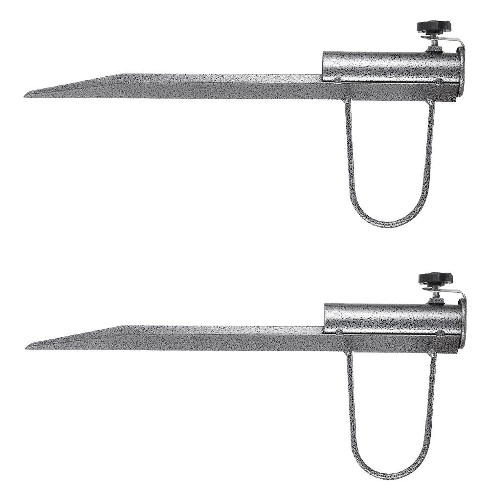 2 Pcs Sun Umbrella Plug Base Stands Pole Holders Beach Anchor Steel Sand Stakes Fixators
