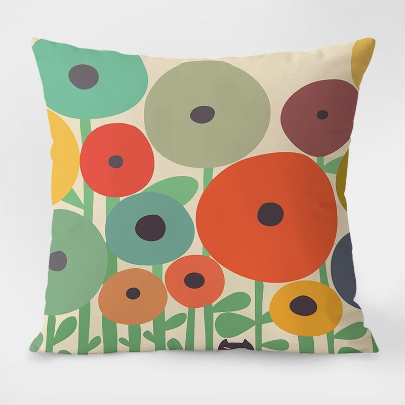 Geometric Colorful Pattern Decorative Pillowcase Living Room Bedroom Square Cushion Pillowcase