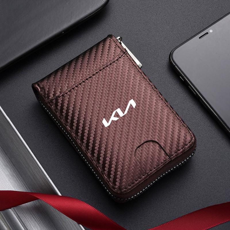 SBHX3 Cuir PU Porte-Documents de Conduite pour Voiture Carte d'Identité Portefeuille Étui Pour KIA KN Optima Rio Ceed Sportage Cerato Soul Forte Spectra