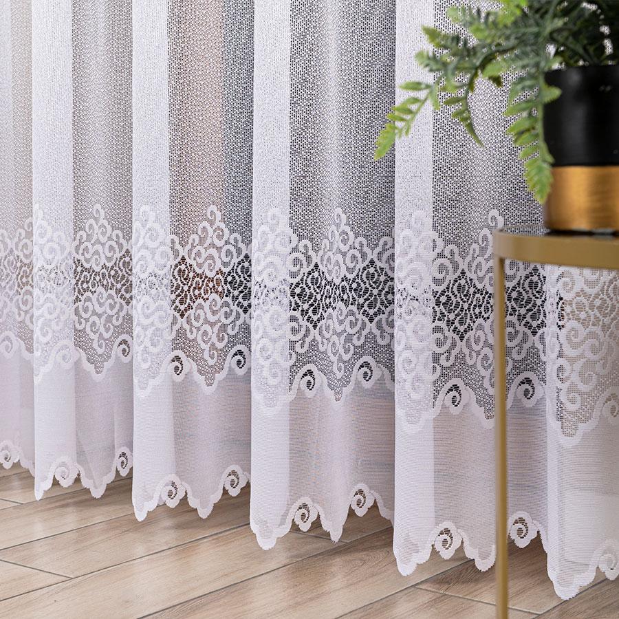 MODESTA - Ready-made Jacquard Curtain with a Straight Hem - 300x250 Cm - White