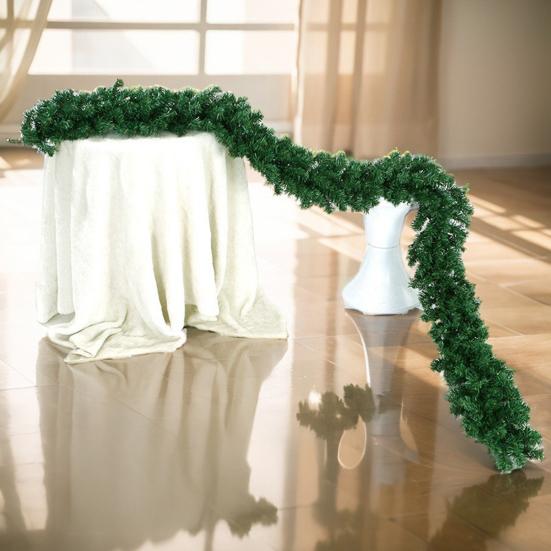 Yousheng 270CM Christmas Artificial Pine Garland with LED Light Red Berries Pinecone Glowing Faux Pine Needle Rattan Mantle Fireplace Porch Hanging