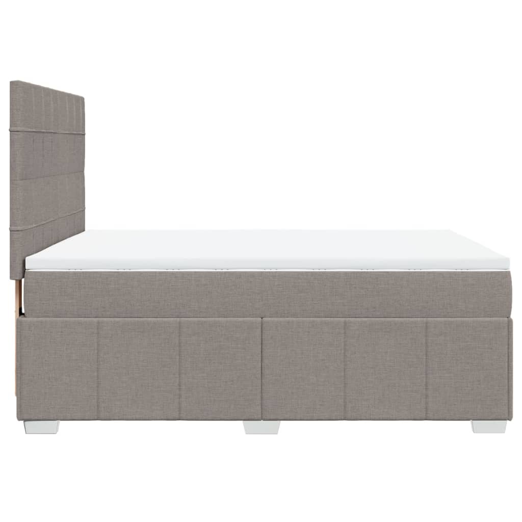 Box Spring Bed with Mattress Taupe 140 x 190 cm Fabric