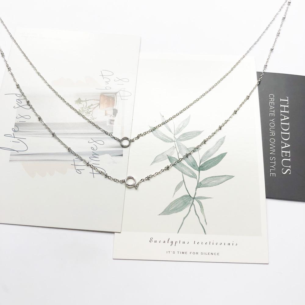 Charm Necklace Double Carriers,Spring Fashion Jewelry Europe 925 Silver Trendy Gift For Women Girls