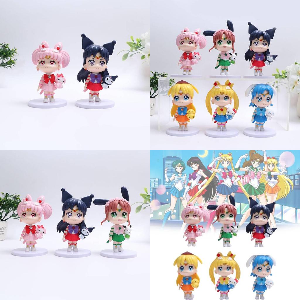 Exquisitely Designed Sailor Moon Figures Featuring Adorable Sanrio Characters In Vibrant Colors
