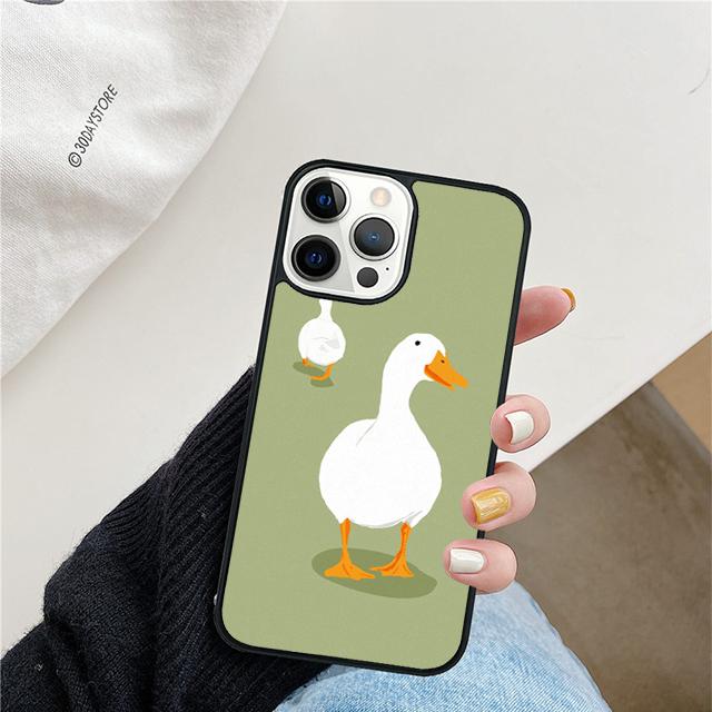 

Funny Cartoon Duck Phone Case For iPhone 17 Air 15 16 Cover 11 13 14 Pro Max 12 Plus Max Fundas iPhone 13pro max