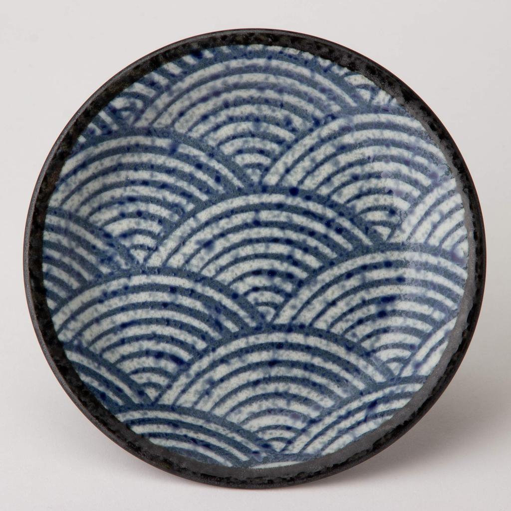 Mino Ware Qinghai Wave Edo Komon Tori Talerz W30004 - -