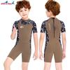 Kids 2.5mm Neoprene Wetsuit Short Sleeve Full Body Swimwear Cold Water Swimming Diving Winter