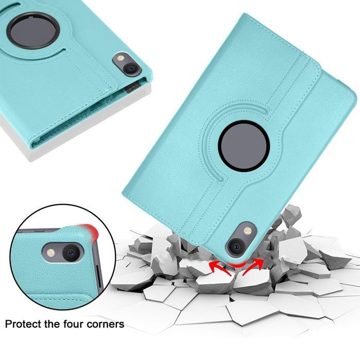 Coque + Verre Trempé pour Samsung Galaxy Tab S11, Antichoc Synthécuir avec Support Rotatif - Bleu
