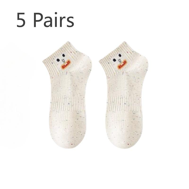 5 Pairs of Women s Summer Deodorizing New Cute Cartoon Short Socks 5 Pairs