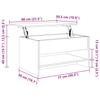 Coffee Table Sonoma Oak 80 X 50 X 40 Cm Wood Based Material