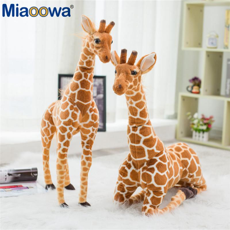 140Cm Giant Real Life Giraffe Plush Toys Cute Stuffed Animal Dolls Soft Animal Deer Doll High Quality Birthday Gift Kids Toys