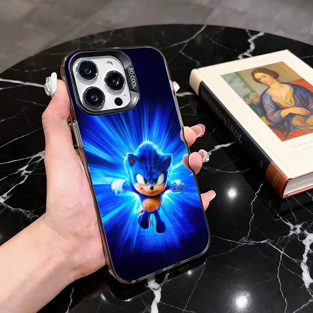 CUTE The H-Hedgehogs S-Sonic-HS Phone Case For iPhone 17,16,15,14,13,12,11 Plus,Pro Max,Colorful Silver Phone case Funda Cover