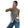 JKASHDK  Women's Fashion Casual Summer Spring Stripe Print Sleeveless Square Collar Blouses & Shirts