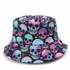 American Skull Reversible Bucket Hat: Hip Hop Street Dance Halloween Sun Protection Hat