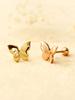 Minimalpiercing 14K Plain 3D Butterfly Piercing Earrings
