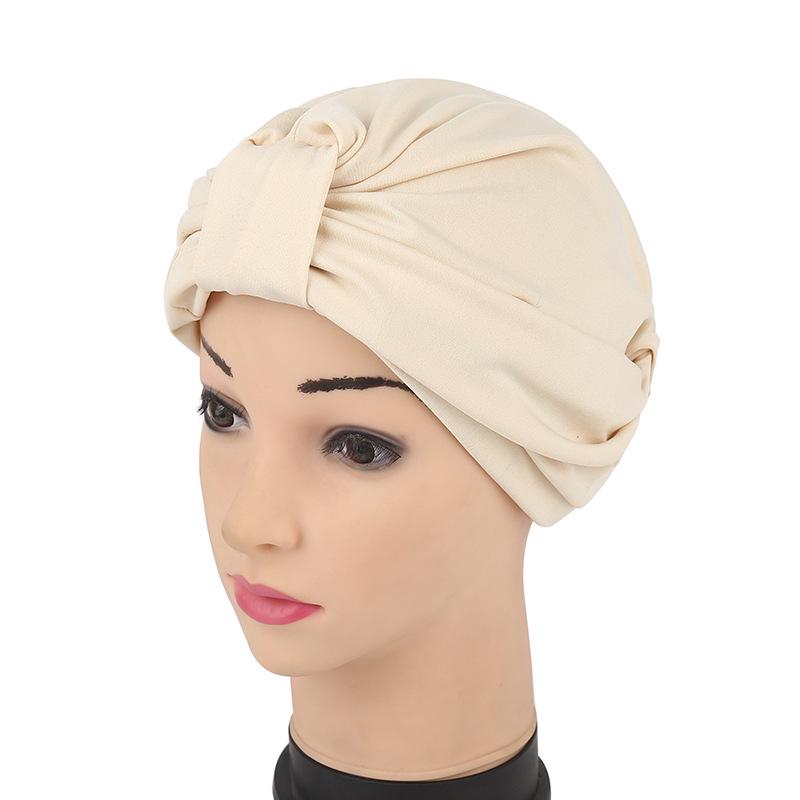 New Stretch Thin Two-Band Indian Muslim Hijab Head Wrap Hat