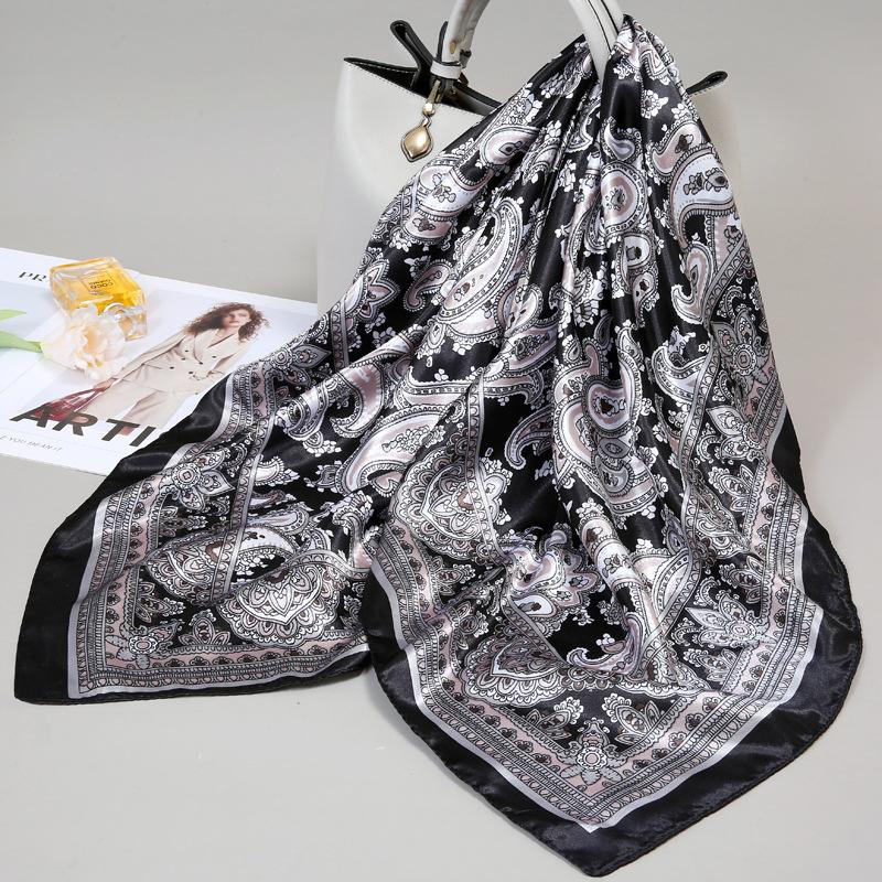 90 Square Scarves, Silk Scarves, Women's New Spring and Summer High-end Sense Versatile, Thin Scarves, Shawls Outside