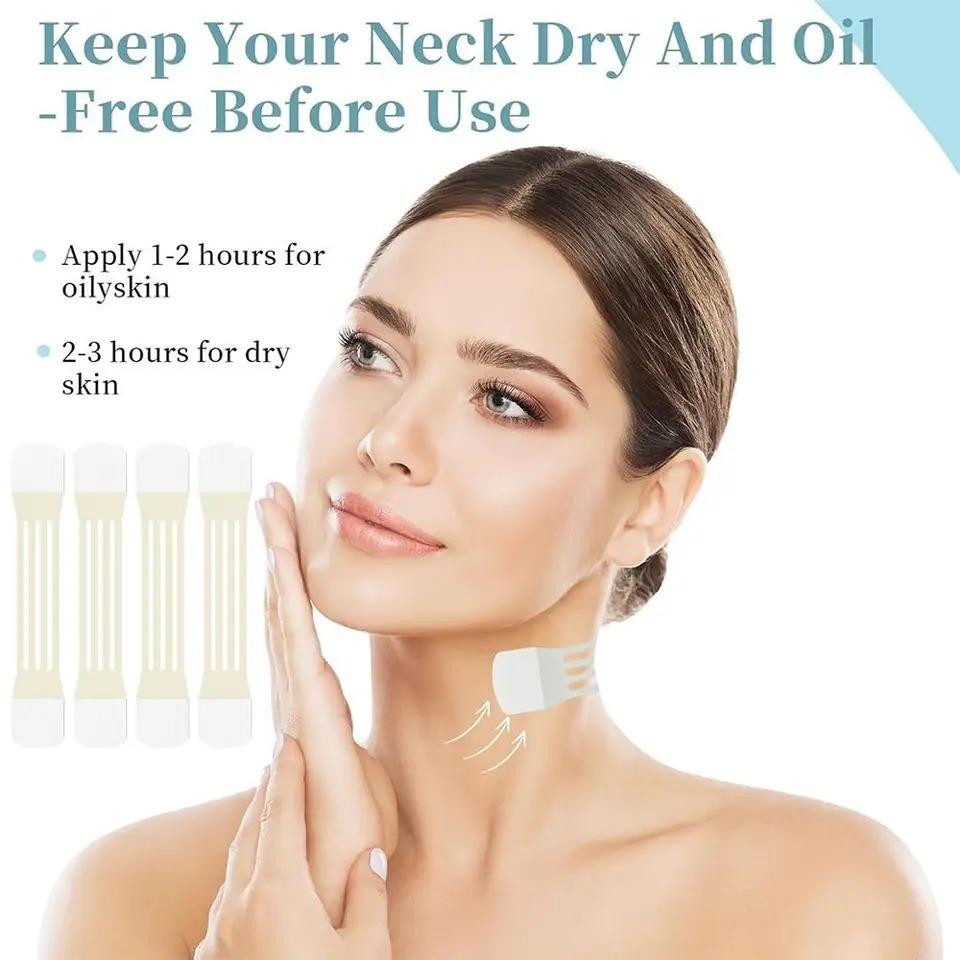 4pcs Invisible Neck Lifting Tape With 20pcs Patch Waterproof Elasticity Neck Wrinkle Removal Adhesive Stickers Face Lift Tape
