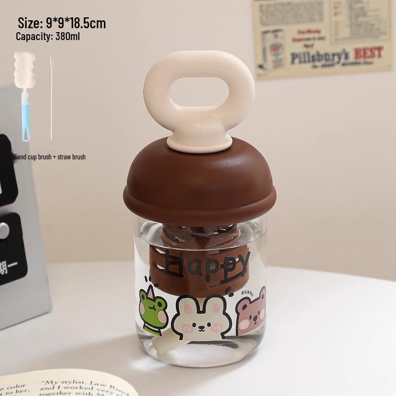 

2024 Summer-Ready Glass Straw Cup: Heat-Resistant, Portable, Tea & Water Separator for Girls