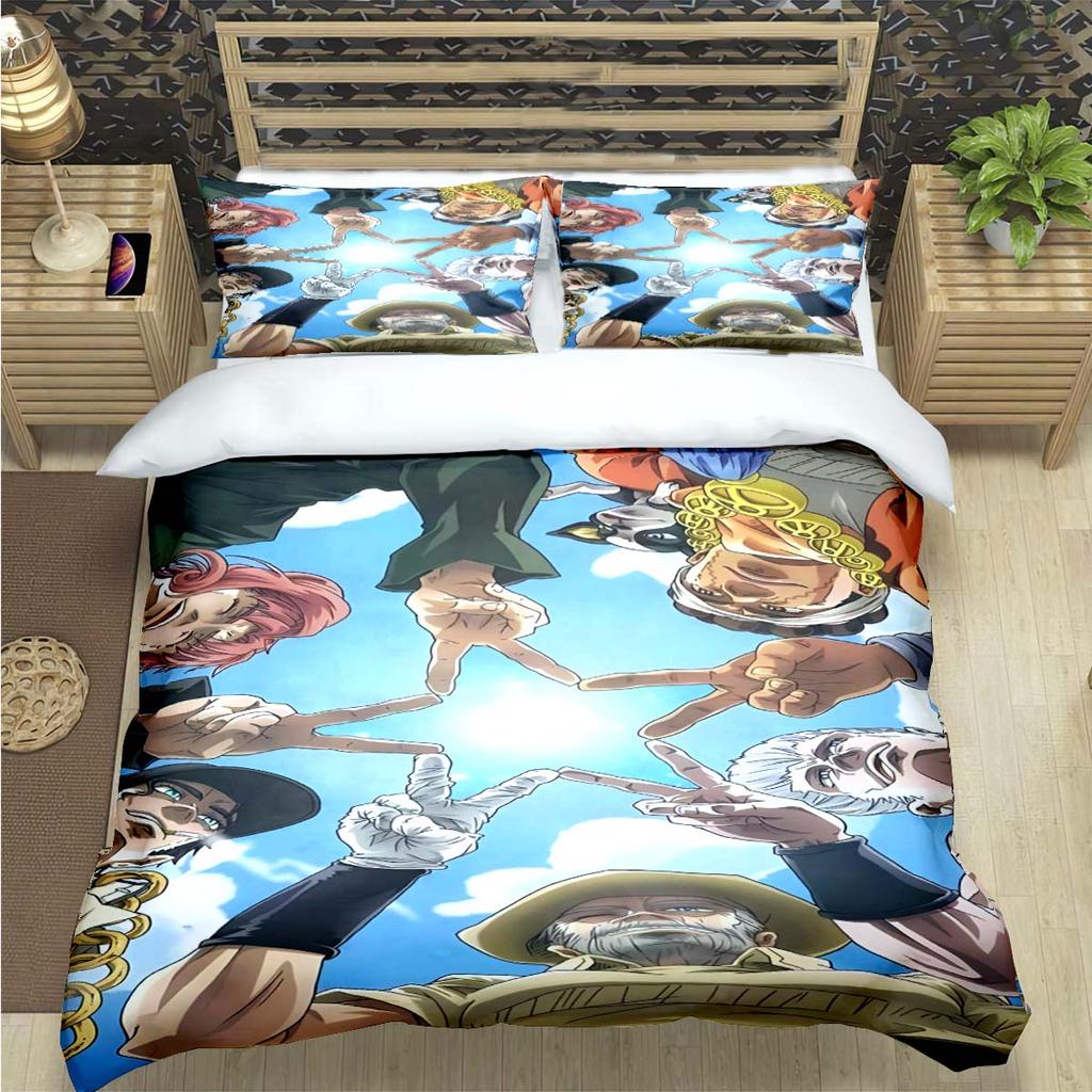 Beliebte Cartoon J-Jojo’S Bizarre Adventureprint Bettwäschesets Bettzubehörset Bettdeckenset Teenager Mädchen Einzelbett Einzelbett Kindergeschenk