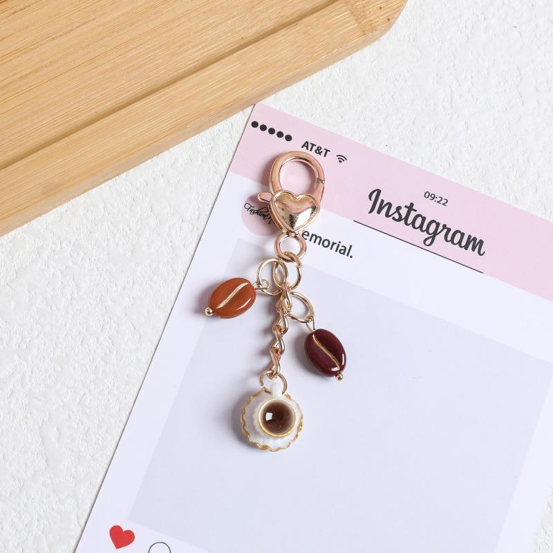 Minimalist Creative Coffee Cup Charming Coffee Bean Bag Charm Car Accessory Bag Charm