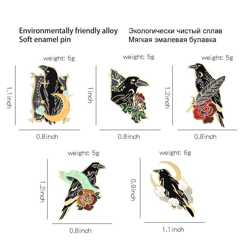 Flying Unique Colorful Crow Brooch Stylish Geometric Alloy Pin Ideal For Trendy Lovers Fashion