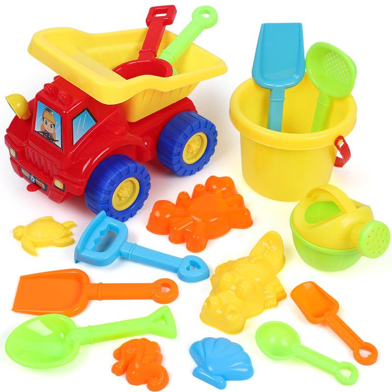 - Beach Toys 14-Piece Set Of Toys, Playing With Sand Large Hourglass Sand Digging Shovel Bucket Tools