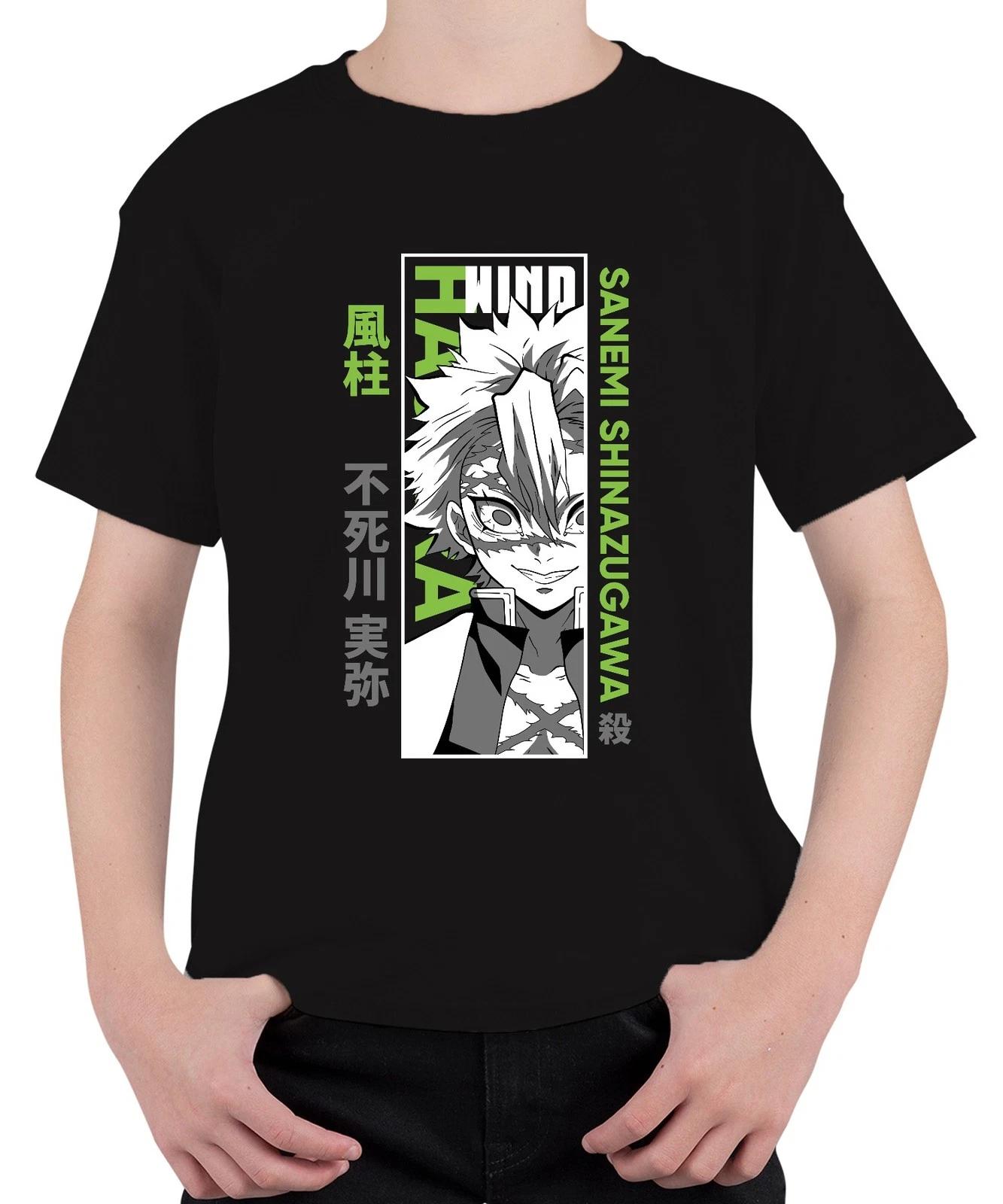 Sanemi Shinazugawa Kimetsu no Yaiba Wind Hashira Anime Narben Unisex Kinder T-Sh XXXXL