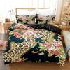 Gold Chain Leopard Leopard Print Comforter Cover King Size Women Cheetah Duvet Cover Set Home Hotel Room Soft Bedding Sets 3D