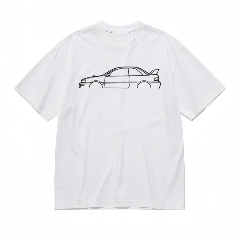 

Men s Comfortable Classic T-Shirt Retro Coupe Silhouette Design Tee White Tops M