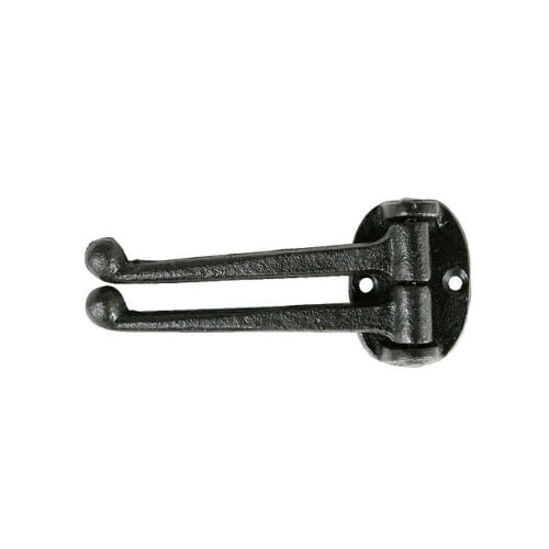 Dulton Iron Parts 2 Swing Wall Hook, Antique Black, 57mm H x 42mm W x 125mm D, 2 SWING WALL HOOK A.BLK S255-89ABK
