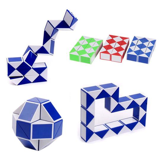 Children Snake Shape 3D Magic Cubes Twist Puzzle Game Brain Teaser Toy Gift