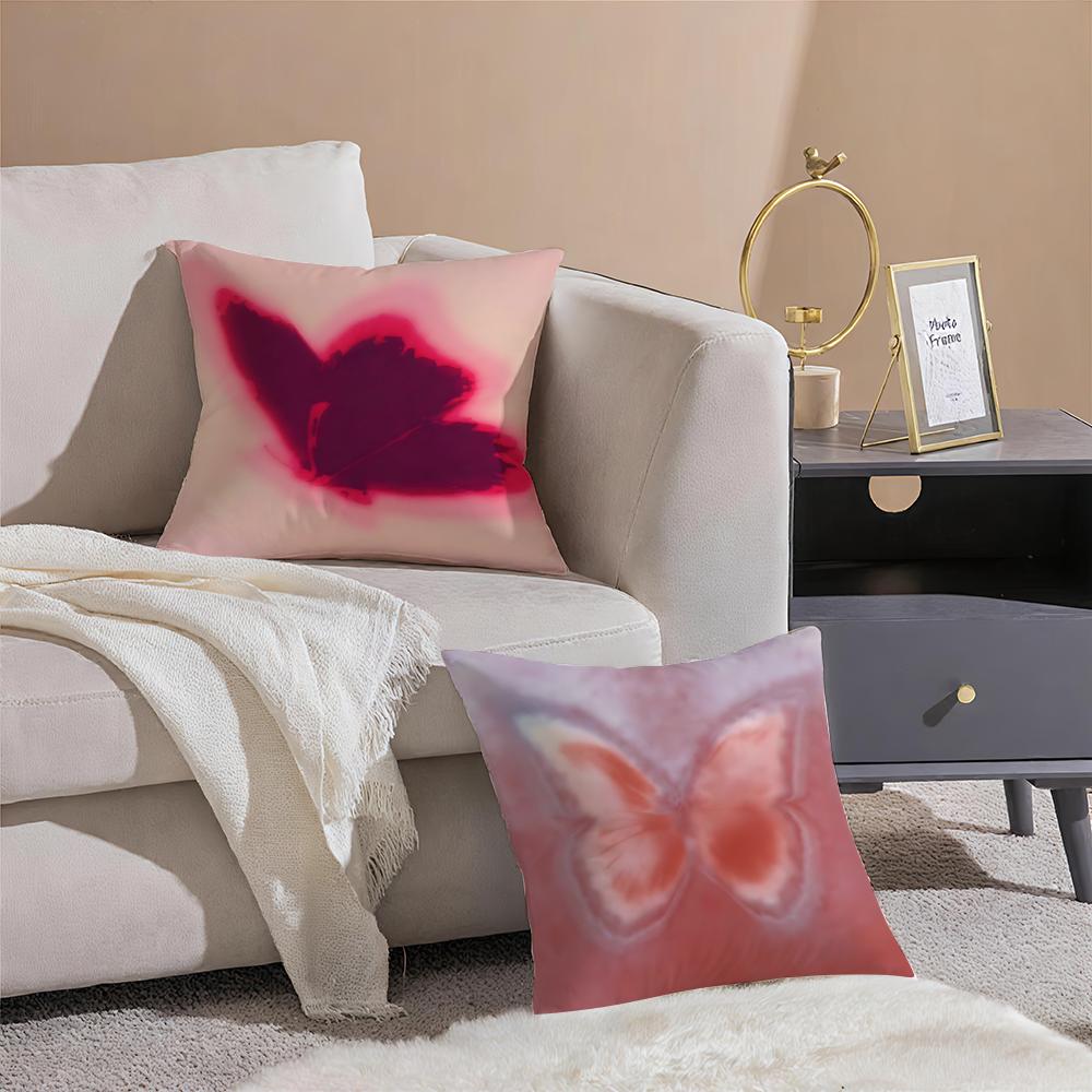 Dreamlike BButterfly Film Dreamy Cushion Cover Pillowcase Short Plush Invisible Zipper Room Sofa Cushion Cover