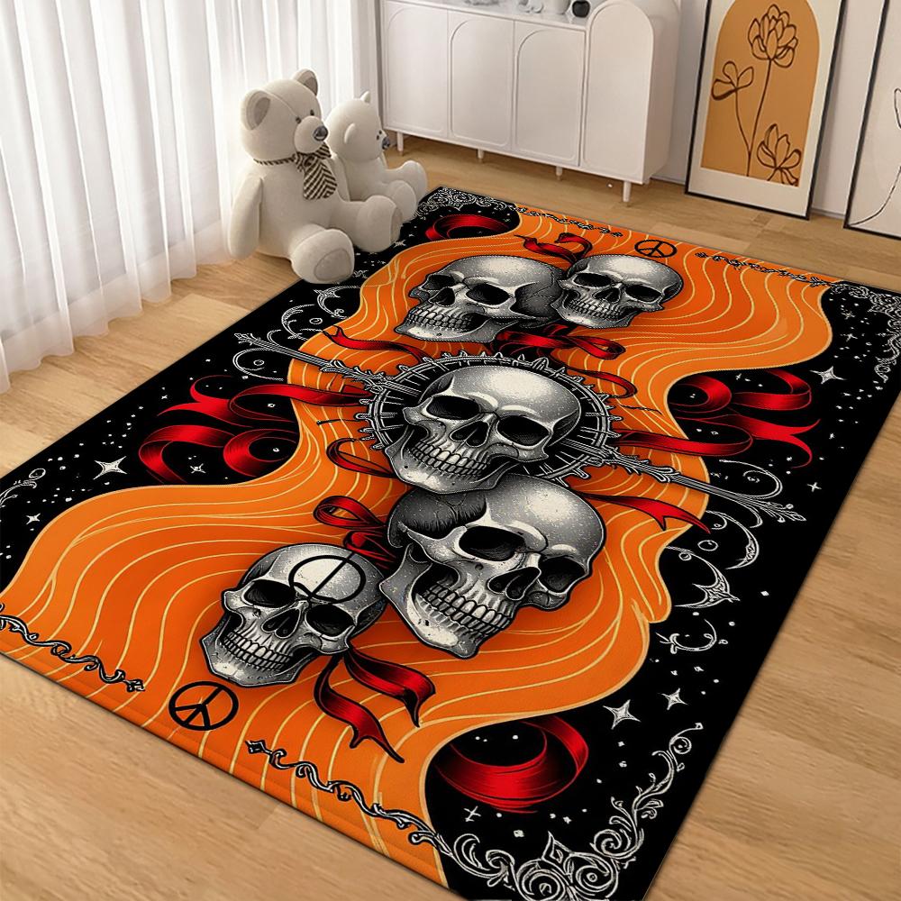 Dark Satanic Black Metal Art Patterned Rug Allseason Carpet For Entryway Home Party Decor Gift For Friends