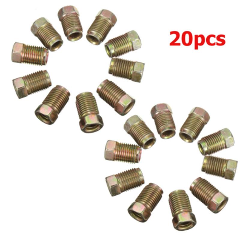 10/20Pcs Car Brake Line Fittings For 3/16"Copper Brake Pipe Brake Line Fitting Kit Tube Inverted Flares Metric End Union Nuts