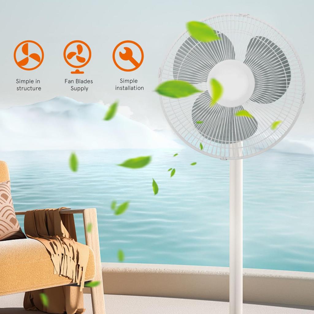 HOMSFOU Replacement Plastic Fan Blades, 12-inch, 3-blade, for Standing Fans and Table Fans, Lightweight Fan Blade Parts