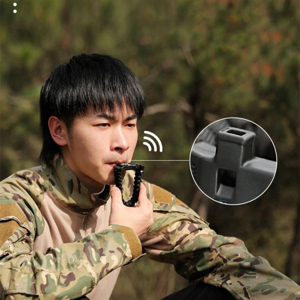 Brățară de supraviețuire multifuncțională Paracord în aer liber pentru bărbați și femei, camping, aventură, salvare de urgență, coardă de supraviețuire